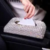 Scatole per fazzoletti Tovaglioli Scatola per auto Porta perle di cristallo di diamante Carta creativa Simpatico ufficio Home Accessori interni per auto