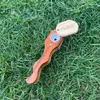 Newly Arrived Creative Smoking Pipe 83 MM Long Wooden Pipe with Metal Bowl Portable Tobacco Hand Pipe Send Randomly