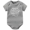 Rompers mommy039s Little Prince Prince Princess Twins Baby Girl Girl Bodysuit Nascido Cotton Roupas fofos de verão infantil presentes6220489