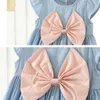 Barn Bomull Tjej Klänning 2020 Sommar Princess Bowknot Dress Tunika Barndräkt för barn Klänningar Kläder Q0716