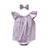 Kinderkleding Meisjes Jongens Effen Kleur Rompertjes Baby Flying Mouw Jumpsuits 2021 Zomer Mode Pasgeboren Baby Klimmen Kleding