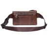 Saco de cinto de couro genuíno bolsa de ombro messenger homens homens crossbody peito sacos 6575