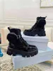 디자이너 부츠 남성 여성 Rois Boots 발목 부츠 나일론 군사 영감을받은 전투 Bouch 첨부 된 Knight Size35-45