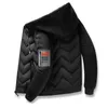 Vinter män Parka Casual Jacket Mode Färg Patchwork Outwear Tjockerad och varm hooded Coat Slim Fit Drop MF9 211204