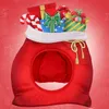 Party Hats Red Green Christmas Tree Lucky Bag Gift Box Funny Hat Novelty Plush Kawaii Söt Xmas Santa Claus Cap Theme Favors9481131