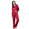 Damen-Pyjama-Set aus Seidensatin, Pyjama-Pyjama, Nachtwäsche, Loungewear, S, M, L, XL, 2XL, 3XL Plus Solid__Fit für alle Jahreszeiten 211215