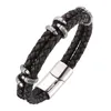 Luxury Brand Men's Multilayer äkta läder Dragon Claw Charm Armband med magnetisk spänne