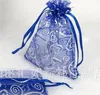 VINE PATTERN 9*12cm Jewelry Bags MIXED Organza Wedding Party favor Xmas Bags Purple Blue Pink Yellow Black With Drawstring 14 U2