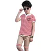 Boys Clothes New Boys Summer Clothing Sets Short Sets Tops +Pants Children Short Sleeve Shirt Shorts Set 4 6 8 10 12 Years X0902