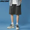 Single Road Mens Shorts Summer Solid Court Harajuku Hip Hop Japonais Streetwear Pantalon Homme Noir Casual pour 210629