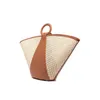 Shopping Bags Hollow Straw Women Handbags Splice PU Leather Shoulder Large Capacity Weaving 's Bag Summer Beach Totes For 220301