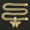 Chains Luxury Shiny Cuban Necklace Inlaid Rhinestone Link Chain Hip Hop Fashion Women Men Jewelry Gift