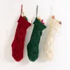 46cm Knitting Christmas Stockings Xmas Tree Decorations Solid Color Children Kids Gifts Candy Bags DHL Fast Ship RRA44785876883