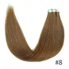 Zijdeachtige rechte verschillende kleuren tape in hair extensions 40 stuks voor vrouwen 100 remy menselijke haren made6708765