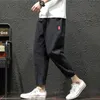 Mäns Casual Byxor 2021 Vår och Sommar Bundet linne Streetwear Lös plusstorlek Harembyxor Herrkläder Jogging Sweatpants X0723