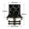 2 Styles Epoxy Resin Flat Mouth Drip Tip Snake Skin Grid Cobra Wave Wide Bore Square Mouthpiece For for 510 810 Thread