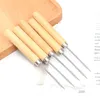 Hand made DIY awl with wooden handle sole leather punching tools awl tailor cloth art taper needle Wholesale