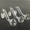 Clear 10mm Male Joint Thick Pyrex Glass Oil Burner Pipe Tobacco Bent Bowl Hookahs Adapter Bong Pipes Smoking Shisha Tube Smoke Pipe Nail Burning Jumbo Accessories