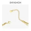 ENFASHION Collana con pendente a ventaglio Donna StainlSteel Color oro Party Multistrato Girocollo Collane Fashion Femme Jewelry P203072 X0707