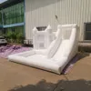 Partema de salto para crianças comerciais White Inflatable Bounce House com poços de bola saltadores saltadores casas para diversão ao ar livre com navio de ar livre de soprador