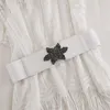 Ceintures Vintage neige fleur boucle ceintures pour robe manteau femme mode large élastique Cummerbund fête décorer chandail cadeaux fille