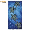 Hugsidea Ocean Animais Algodão Banheira Toalhas 3D Golfinho Tubarão Tartaruga Baleia Toalha de Praia Microfiber Home Têxtil Face Hand Toda Toalha Y200429