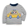 Hoppmätare höst vårpojkar T-shirts Applique Bomull Långärmad Baby Girls Kläder Stripe Toppar För Barn Pojke Tee 210529