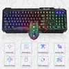 Jeu Combo USB filaire clavier lumineux Kit Gamer étanche multimédia LED rvb rétro-éclairé clavier et souris PC