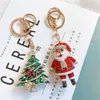 Christmas Series Keychain Creative Santa Claus Snowman Car Key Ring Christmas Tree Holiday Gifts