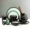 Nordic 4 people eat antique dinnerware sets personalized bowl dishes creative rice noodles bowls, pottery disheshigh quatity