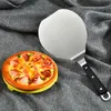 Outils de cuisine pelle à pizza ronde en acier inoxydable avec poignée gâteau outil de cuisson spatule accessoires