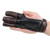 Accesorios para pestañas de Finger Glove de tiro con arco - Guantes de cuero para Recurve Compuesto Arco Tres Guardia Hombres Mujeres
