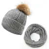 Stickad varm ullboll hattar kvinnor beanie höst vinter ny haklapp två stycken kostym kvinnan utomhus Hightquality Design HAT98622666322181