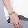 Link Cadeia Hip Hop Domineering Dragon Golden Head Bracelet de alta qualidade Aço inoxidável Charme pesado punk jóias de moda masculina trum22