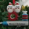 2021 Kerstdecoratie Verjaardagen Party Gift Product Gepersonaliseerde Familie van 1-7 Ornament Pandemisch DIY Boom Hanger Accessoires met Touw FY4666