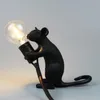 Lâmpadas de mesa E12 Lâmpada de rato 110V 220V Mouse Luz de mesa Quarto ao lado de Art Deco Resina Animal LED com EUA UE UK Plug Au
