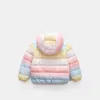 Kids Hooded Jackets Boys Girls Winter 2020 New Rainbow colors Coat infant Outerwear for baby warm toddler down Snowsuit 1-6years H0909