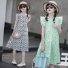 YourSeason Young Girls Teen Summer Cotton Dress 2021 New Toddler Kids Girl Floral Beach Midi Dresses Fashion Fly Sleeve Q0716