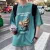 T-shirt mens streetwear hajuku björn kram print hip hop tshirts sommar bomull kortärmad tröjor lösa toppar droppe 210629