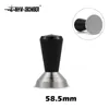 58,5mm Handle Coffee Tamper Hammer Aço Inoxidável Aço Inoxidável Base Plana Espresso Tamper Distribuidor Barista Ferramentas