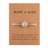 Gorąca sprzedaż ręcznie robiona Bransoletka Druzy Stone Bransoletka Make a Wish Card woskowy lina Plecione bransoletki z bransoletami z ryżu koralika dla kobiet biżuteria plażowa