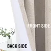 Tende per tende 2 pezzi Tende di lino oscuranti al 100% Rivestimento a prova di acqua Trattamento per finestre pronto per soggiorno camera da letto