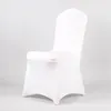 100st Billiga Universal White Spandex Bröllopsstolskydd för Party Banketthotell Matstreck Elastic Polyester Cover Chair Y200104