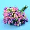 240pcs /ロット造花の標識桑の茎の結婚式の装飾Diyの針仕事のギフトボックス安いリース偽の花