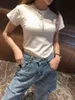 24SS New Lovers Top Shirts Tee Women 's Half Moon 캐주얼 티셔츠 짧은 슬리브 조끼 단일 슬리트 디자이너 점퍼 정장 티 아웃복 꼭대기 레깅스 해양 바지
