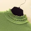 Solide femmes tricots pull col roulé chandails doux fond femme pull automne Chic hiver vêtements femmes 10380 210527