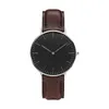 Designer Mens Watch D&w Women Fashion Watches Daniel's Black Dial Leather Strap Clock 40mm 36mm Montres Homme es
