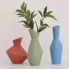 Vases Geometric Ceramic Flower Vase Home Decoration Arrangement Creative Living Room Display Ornament Wedding Decorations