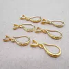 100PCS 18K Gold Smooth Irregular Circle Surface Women's Matte Ear Hook Earrings Blank Base DIY Jewelry Making Result Accessory