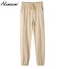 Grau Schwarz Beige Khaki Lila Jogginghose Frauen Baggy Plus Größe 76543xl Trainingsanzug Frauen Sport Jogging Femme Oversize Lose Hosen 201012